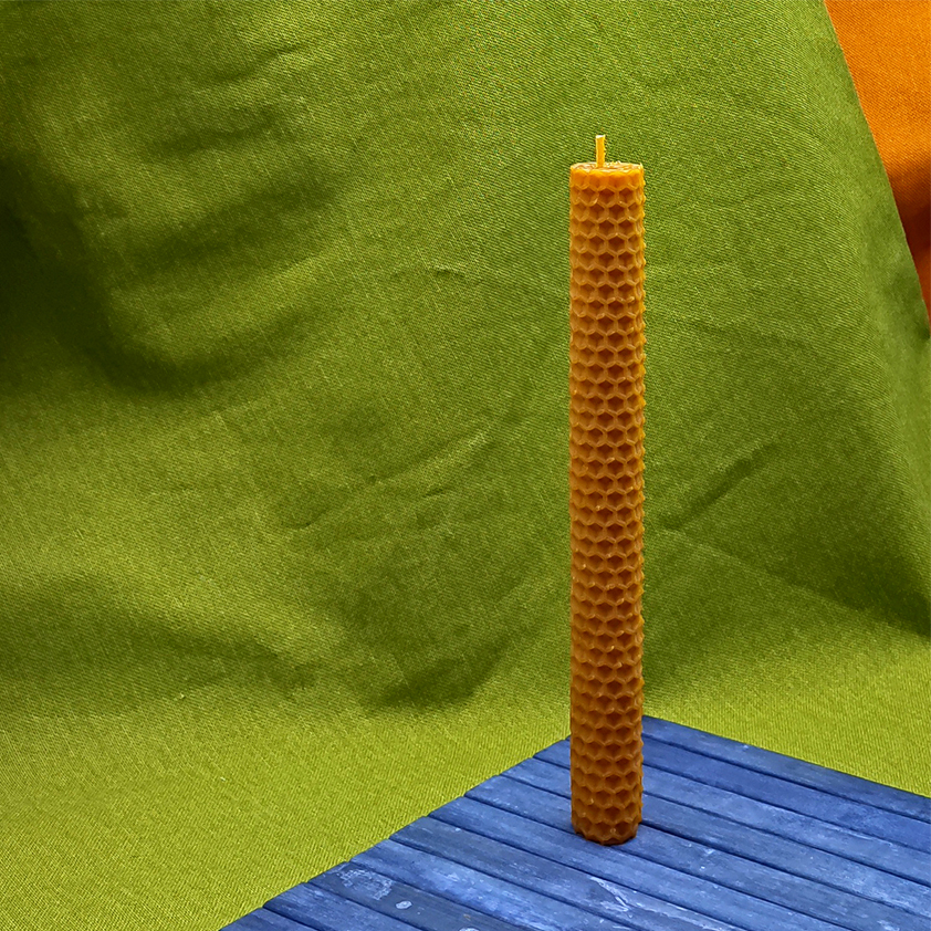 Vela de cera de abeja de 20x2cm 100% natural - 6 horas - Imagen 2