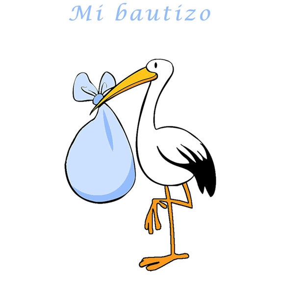 Vela de bautizo Cigüeña (40 x 3 cm) - Imagen 3