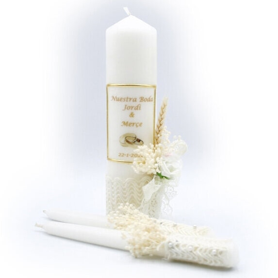Vela para boda Blanco - Ceremonia de la luz - Imagen 3