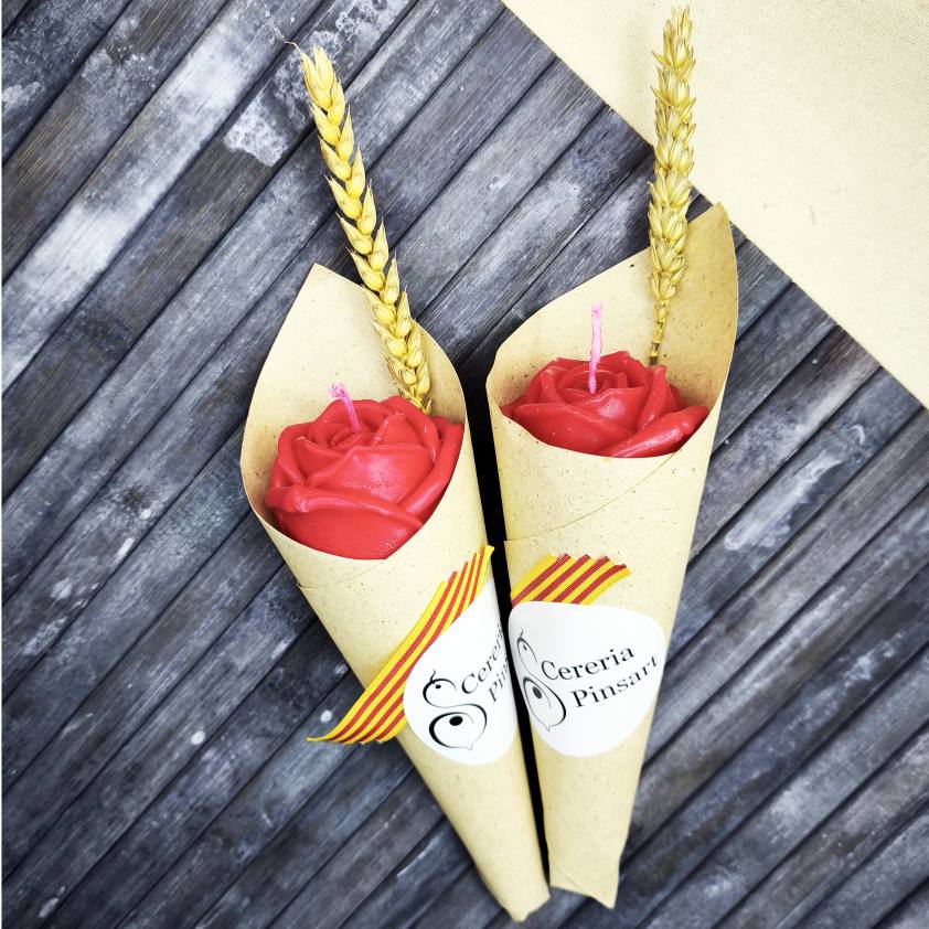 Espelma aromàtica amb forma de rosa - Sant Jordi - Roses fresques - Imagen 3