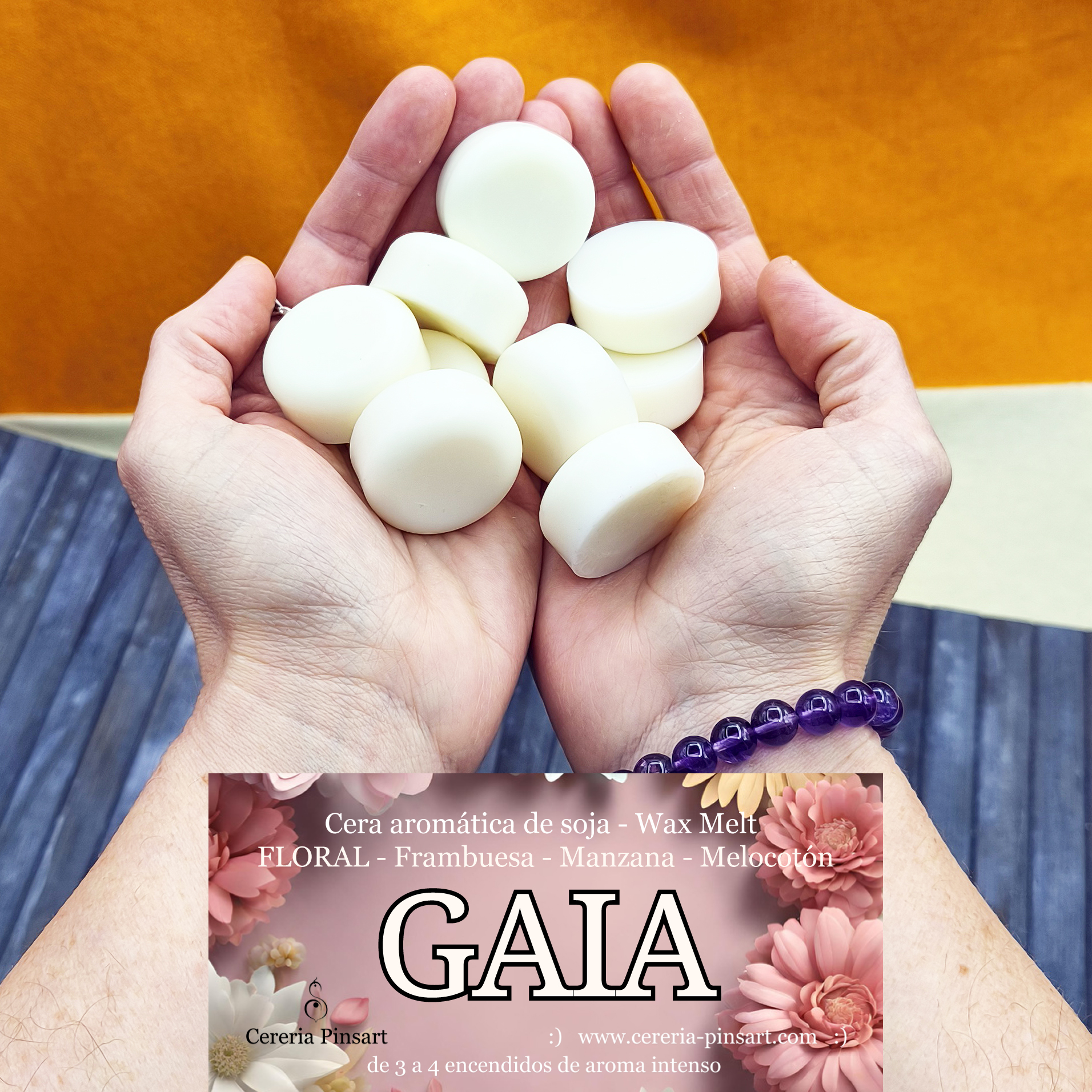 Wax melts Frambuesa Manzana y Melocotón Gaia