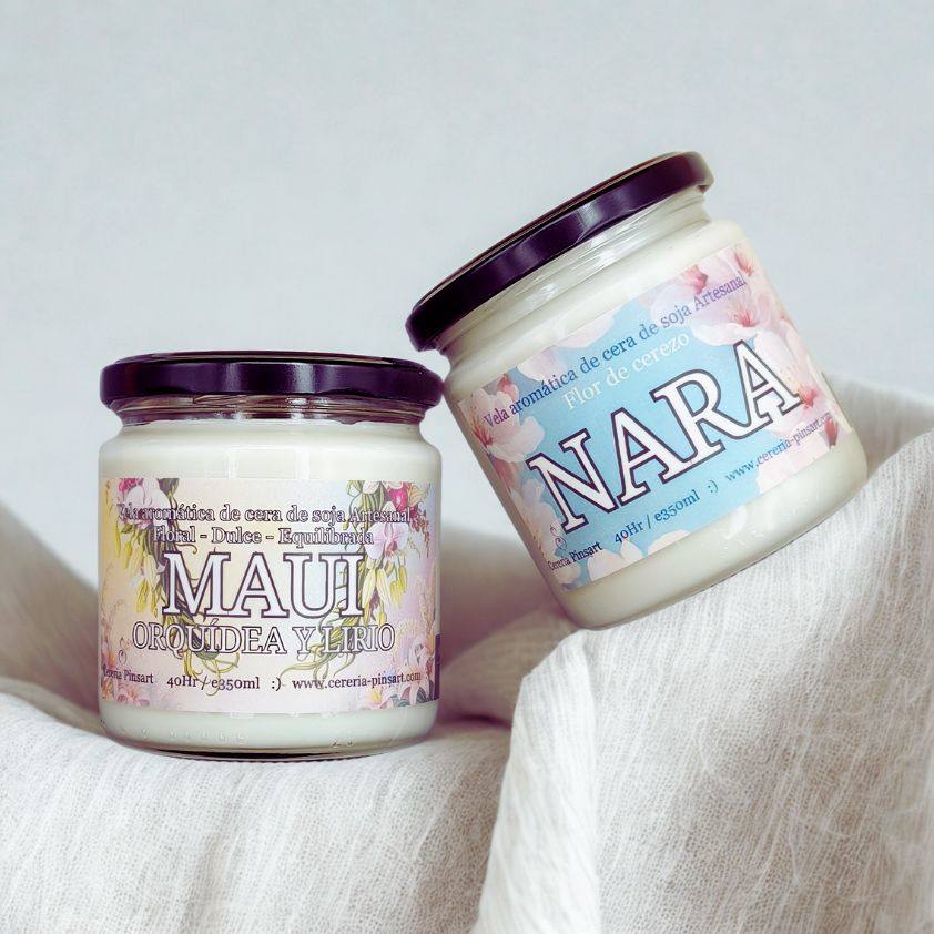 Velas Aromáticas de cera de soja en tarro