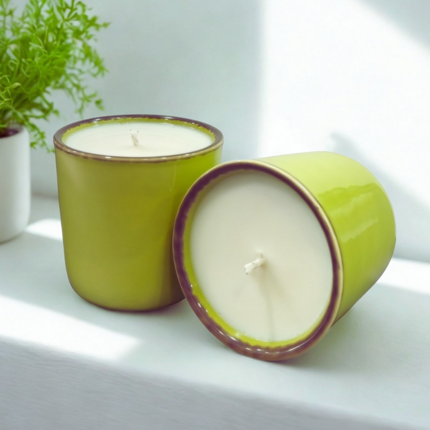 Vela aromática Citronela, Geranio y Limón Suculenta Verde